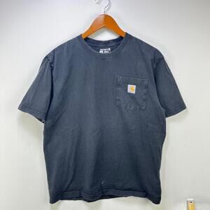 VTG Carhartt Sun Faded Black Pocket T-Shirt Medium Loose